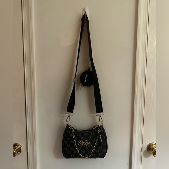 Be Gianna Monogram Crossbody Bag With Coin Purse Black NEW - Picture 7 of 7